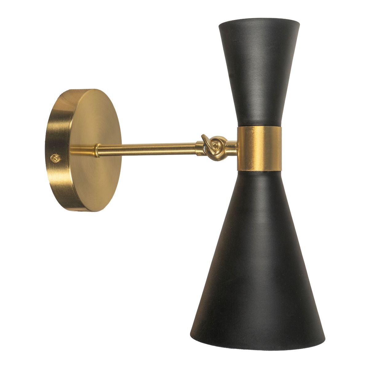 SH Home Decor - Calvin One Armed Black and Brass Metal Wall Sconce