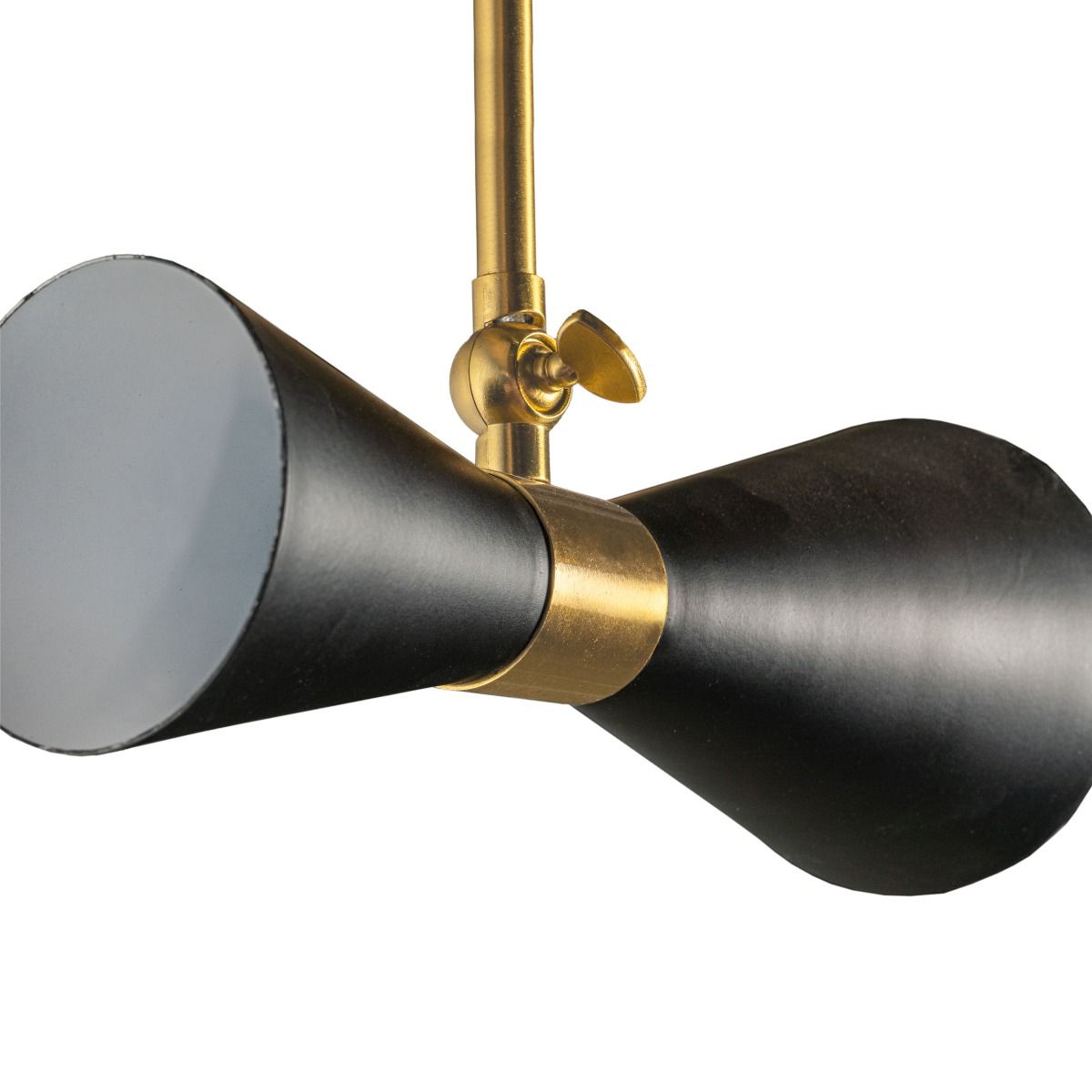 SH Home Decor - Calvin One Armed Black and Brass Metal Wall Sconce