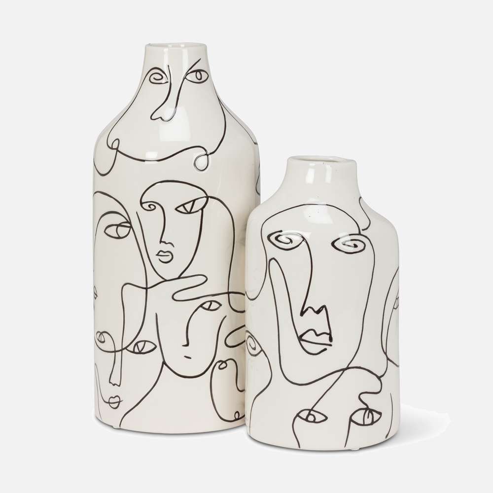 SH Home Decor - Medium Vase with Faces