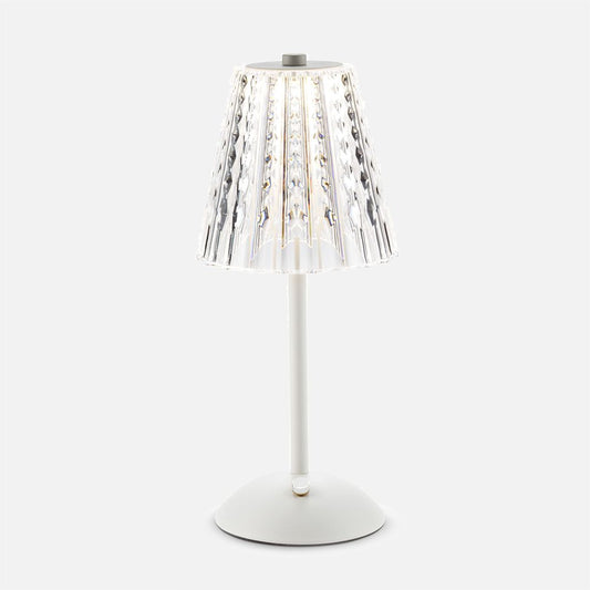 SH Home Decor - Alta Crystal Shade LED Table Lamp - White