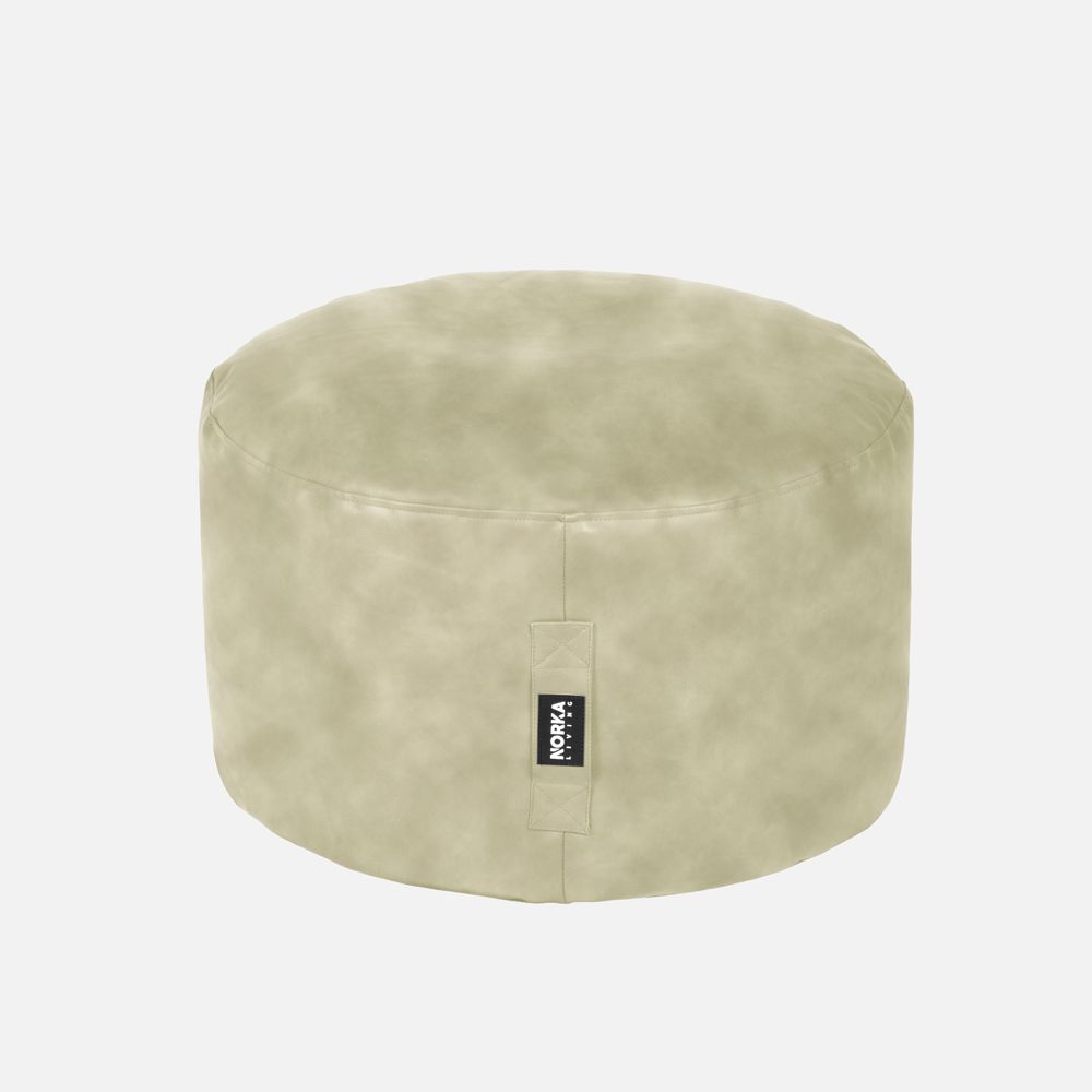 SH Home Decor - Aria Round Beige Ottoman