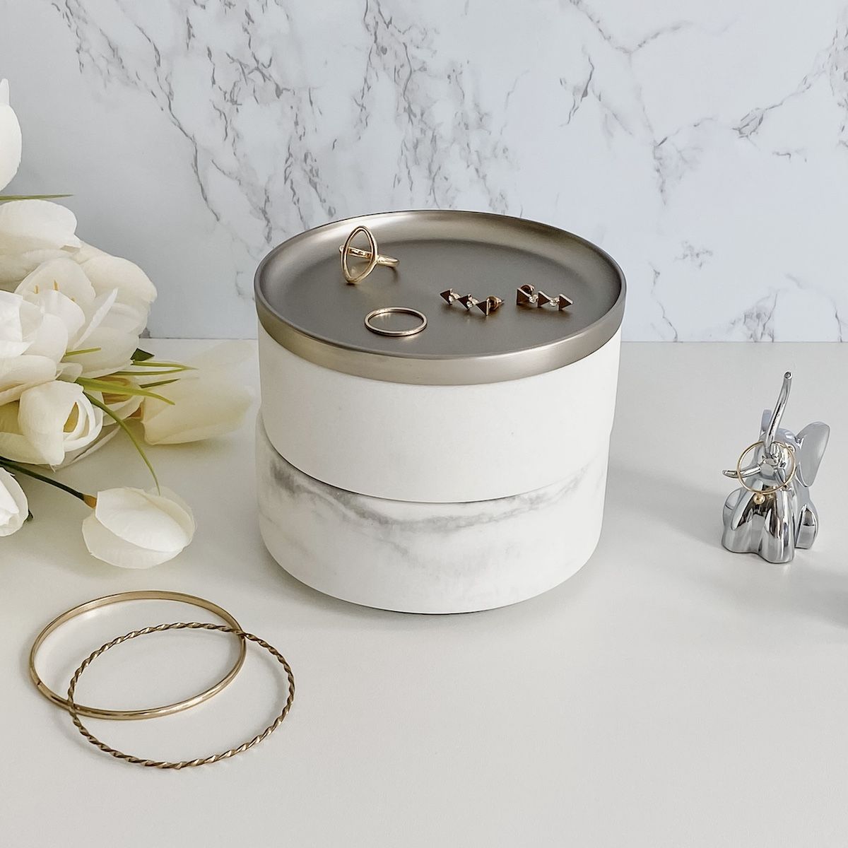 SH Home Decor - Umbra Tesora Marble Jewelry Box