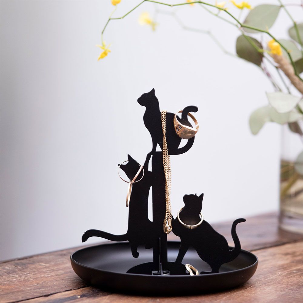 SH Home Decor - Black Cats Jewelry Holder