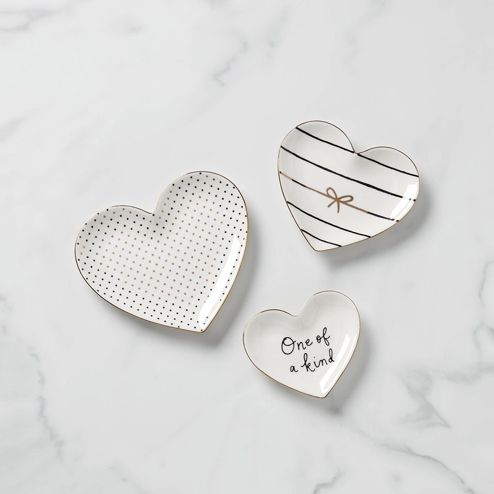 SH Home Decor - Kate Spade A Charmed Life Heart Catch All Dish Set of 3