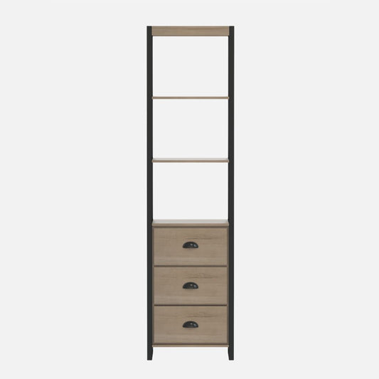 SH Home Decor - Luella Tall Cabinet - Natural and Black 65"