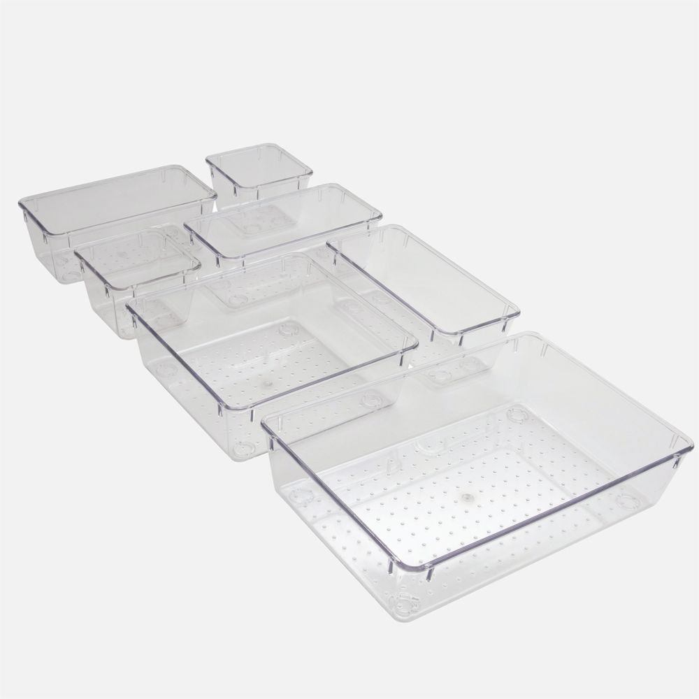 SH Home Decor - 7-Piece Multifunctional Storage Set Clear by Neat & Tidy