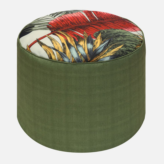 SH Home Decor - Butterfly Printed Outdoor Pouf - Foliage