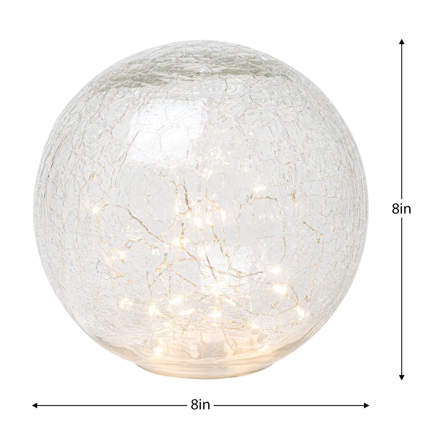 SH Home Decor - Crackled Glass Sphere with LED Light